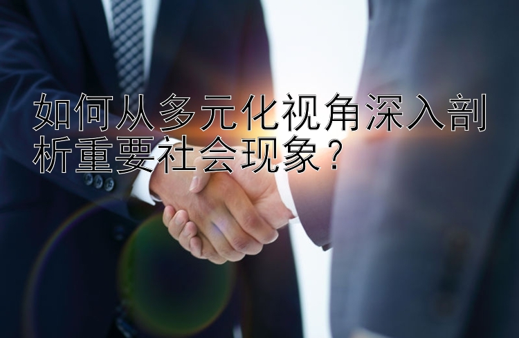 如何从多元化视角深入剖析重要社会现象？