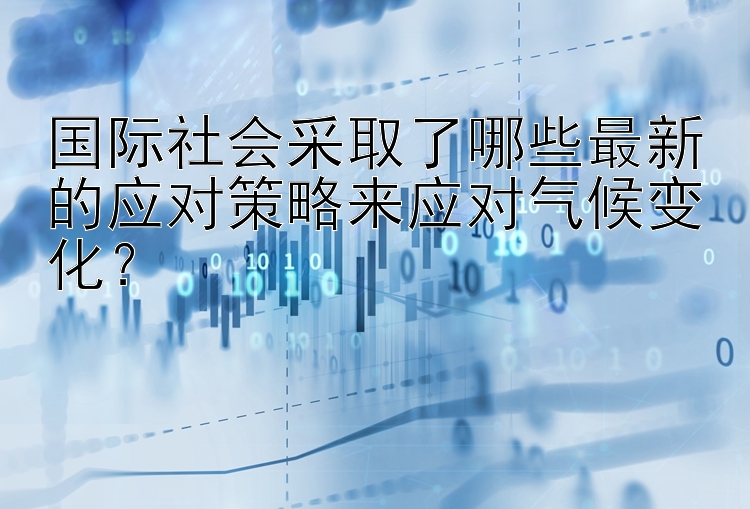 国际社会采取了哪些最新的应对策略来应对气候变化？