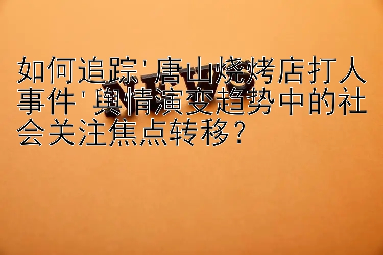 如何追踪'唐山烧烤店打人事件'舆情演变趋势中的社会关注焦点转移？