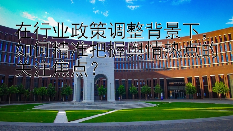 在行业政策调整背景下，如何精准把握舆情热点的关注焦点？